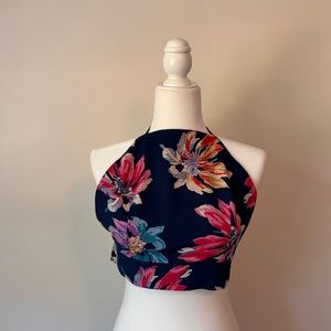 Handmade in Vietnamese Floral Halter Top